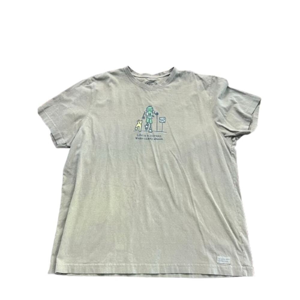Life Is Good Women's Yellow Life Is a Journey Wear Comfy Shoes T-Shirt Size XL
